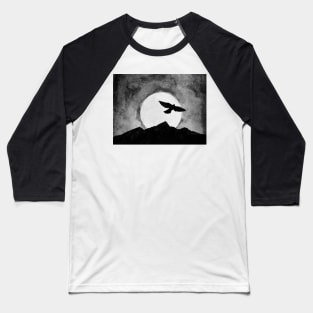 Raven in the Moonlight Baseball T-Shirt